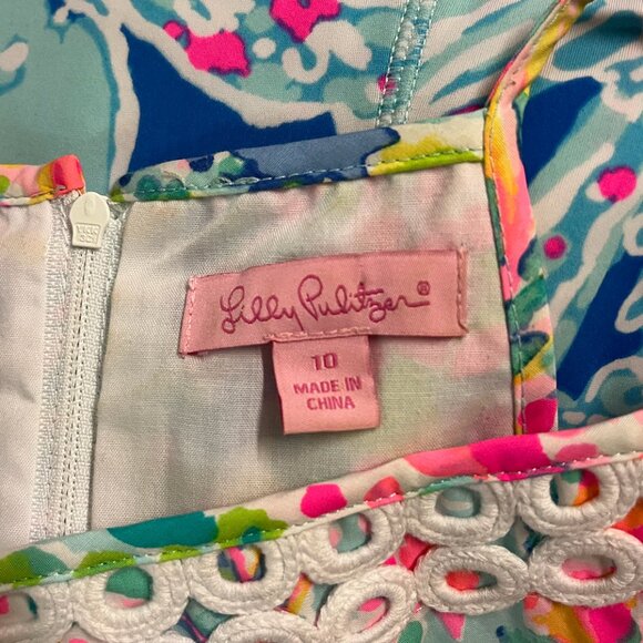 Lilly Pulitzer Girls Elize Dress in Catch the Wave size 10 - Picture 6 of 6